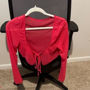 Women's Red Tie-Front Top